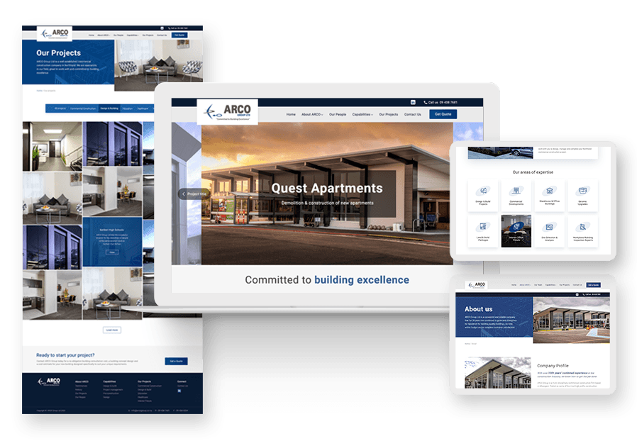 Vaszamlik created the website for construction company ARCO to present their services